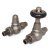 West Commodore Traditional Straight Manual Radiator Valve and Lockshield - Pewter