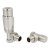 West Delta Angled TRV Thermostatic Radiator Valve and Lockshield - Satin Nickel
