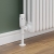 West Delta Angled TRV Thermostatic Radiator Valve and Lockshield - White