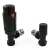 West Echo Angled TRV Thermostatic Radiator Valve and Lockshield - Black