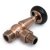 West Eton Traditional Angled Manual Radiator Valve and Lockshield - Antique Copper