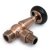 West Eton Traditional Angled Manual Radiator Valve and Lockshield - Antique Copper