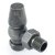West Eton Traditional Angled Manual Radiator Valve and Lockshield - Pewter