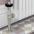 West Eton Traditional Angled Manual Radiator Valve and Lockshield - Satin Nickel | Thumbnail Image