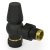West Eton Angled Manual Radiator Valve and Lockshield - Textured Black