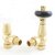 West Eton Traditional Angled Manual Radiator Valve and Lockshield - Un-Lacquered Brass