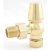 West Eton Traditional Angled Manual Radiator Valve and Lockshield - Un-Lacquered Brass