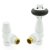West Eton Angled Manual Radiator Valve and Lockshield - White