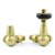 West Eton Traditional Corner Manual Radiator Valve and Lockshield - Brushed Brass