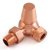 West Eton Traditional Corner Manual Radiator Valves Pair and Lockshield - Brushed Copper