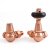 West Eton Traditional Corner Manual Radiator Valve and Lockshield - Polished Copper