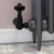 West Eton Traditional Corner Manual Radiator Valve and Lockshield - Satin Black | Thumbnail Image