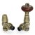 West Faringdon Angled Thermostatic Radiator Valve and Lockshield - Antique Brass