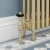 West Faringdon Angled Thermostatic Radiator Valve and Lockshield - Brushed Brass
