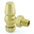 West Faringdon Angled Thermostatic Radiator Valve and Lockshield - Brushed Brass