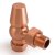 West Faringdon Angled Thermostatic Radiator Valve and Lockshield - Brushed Copper