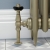 West Faringdon Angled Thermostatic Radiator Valve and Lockshield - Old English Brass