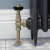 West Faringdon Angled Thermostatic Radiator Valve and Lockshield - Old English Brass