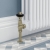West Faringdon Angled Thermostatic Radiator Valve and Lockshield - Old English Brass