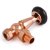 West Faringdon Angled Thermostatic Radiator Valve and Lockshield - Polished Copper