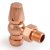 West Faringdon Angled Thermostatic Radiator Valve and Lockshield - Polished Copper