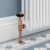 West Faringdon Angled Thermostatic Radiator Valve and Lockshield - Polished Copper