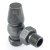 West Faringdon Angled Thermostatic Radiator Valve and Lockshield - Pewter