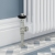 West Faringdon Angled Thermostatic Radiator Valve and Lockshield - Satin Nickel