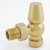 West Faringdon Angled Thermostatic Radiator Valve and Lockshield - Un-Lacquered Brass