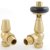 West Faringdon Angled Thermostatic Radiator Valve and Lockshield - Un-Lacquered Brass