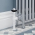 West Faringdon Angled Thermostatic Radiator Valve and Lockshield - White