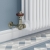 West Faringdon Corner Thermostatic Radiator Valve and Lockshield - Antique Brass