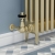 West Faringdon Corner Thermostatic Radiator Valve and Lockshield - Brushed Brass