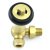 West Faringdon Corner Thermostatic Radiator Valve and Lockshield - Brushed Brass