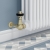 West Faringdon Corner Thermostatic Radiator Valve and Lockshield - Brushed Brass