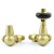 West Faringdon Corner Thermostatic Radiator Valve and Lockshield - Brushed Brass