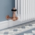 West Faringdon Corner Thermostatic Radiator Valve and Lockshield - Brushed Copper