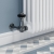 West Faringdon Corner Thermostatic Radiator Valve and Lockshield - Black Nickel