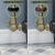 West Faringdon Corner Thermostatic Radiator Valve and Lockshield - Old English Brass | Thumbnail Image