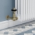 West Faringdon Corner Thermostatic Radiator Valve and Lockshield - Old English Brass