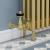 West Faringdon Corner Thermostatic Radiator Valve and Lockshield - Un-Lacquered Brass