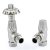 West Gothic TRV Angled Thermostatic Radiator Valve and Lockshield - Silver