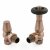 West Jaguar TRV Angled Thermostatic Radiator Valve and Lockshield - Antique Copper
