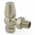 West Jaguar TRV Angled Thermostatic Radiator Valve and Lockshield - Brushed Satin Nickel