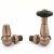 West Jaguar TRV Corner Thermostatic Radiator Valve and Lockshield - Antique Copper