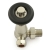 West Jaguar TRV Corner Thermostatic Radiator Valve and Lockshield - Satin Nickel