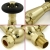 West Jaguar TRV Straight Thermostatic Radiator Valve and Lockshield - Un-Lacquered Brass | Thumbnail Image