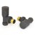 West Milan Angled Radiator Valves Pair - Anthracite