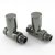 West Milan Straight Radiator Valves Pair - Black Nickel