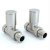 West Milan Straight Radiator Valves Pair - Satin Nickel